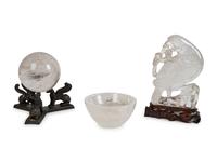 A Group of Three Rock Crystal Desk Objects — 19TH/20TH CENTURY