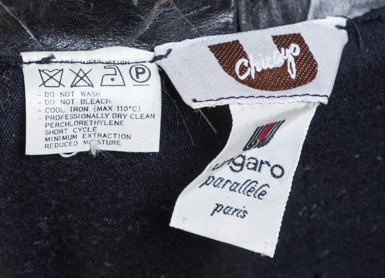 An Emanuel Ungaro Black Leather Embossed Jacket, No size.