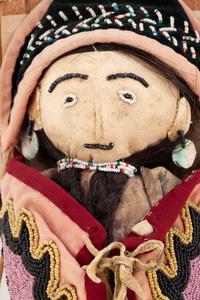 Beaded Doll Cradle, with Doll