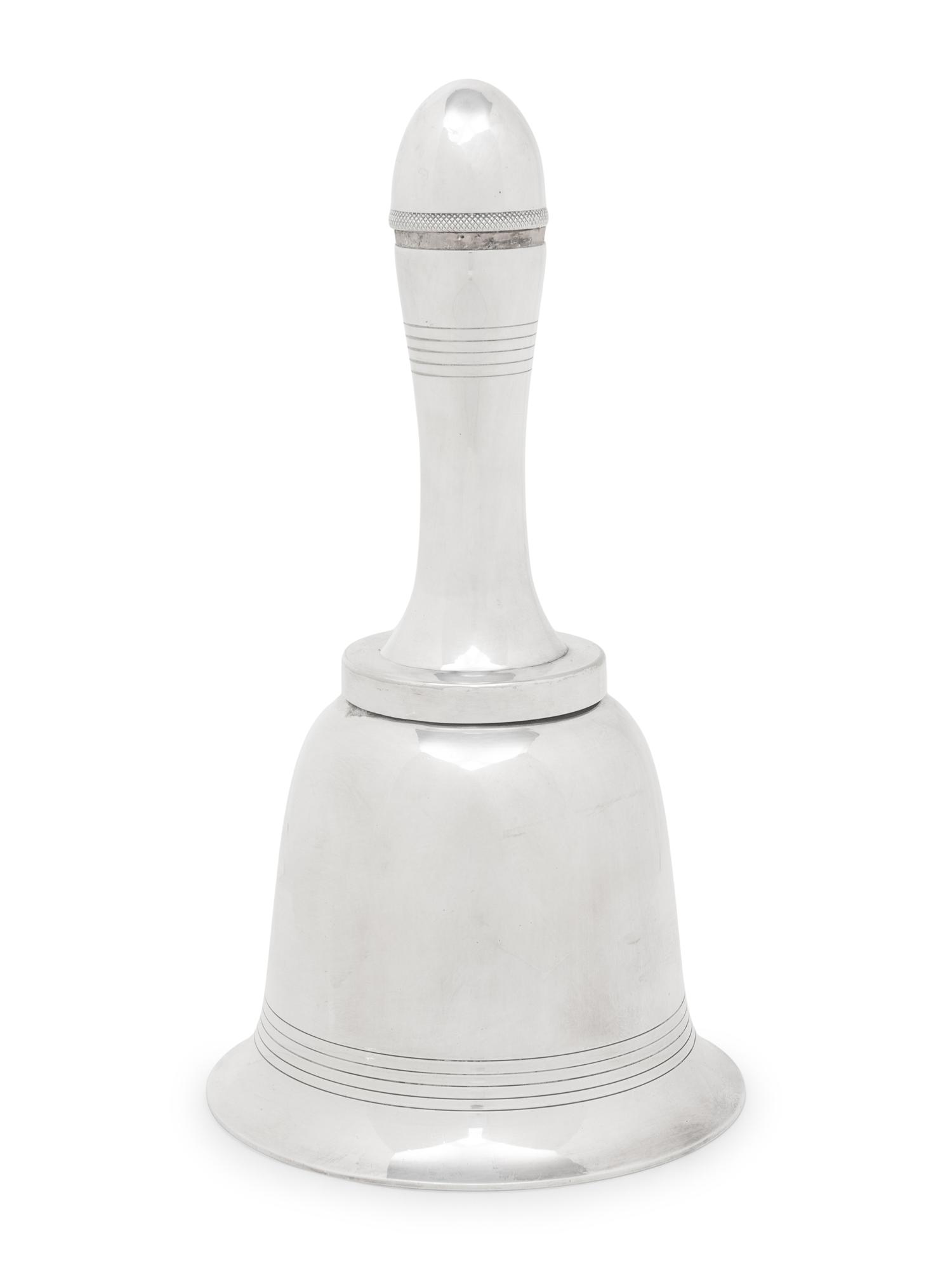 An Asprey Silver-Plate Bell Form Cocktail Shaker