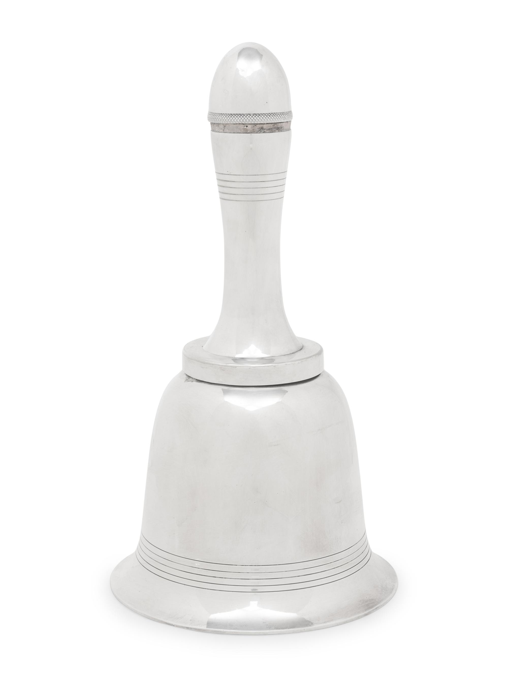 An Asprey Silver-Plate Bell Form Cocktail Shaker
