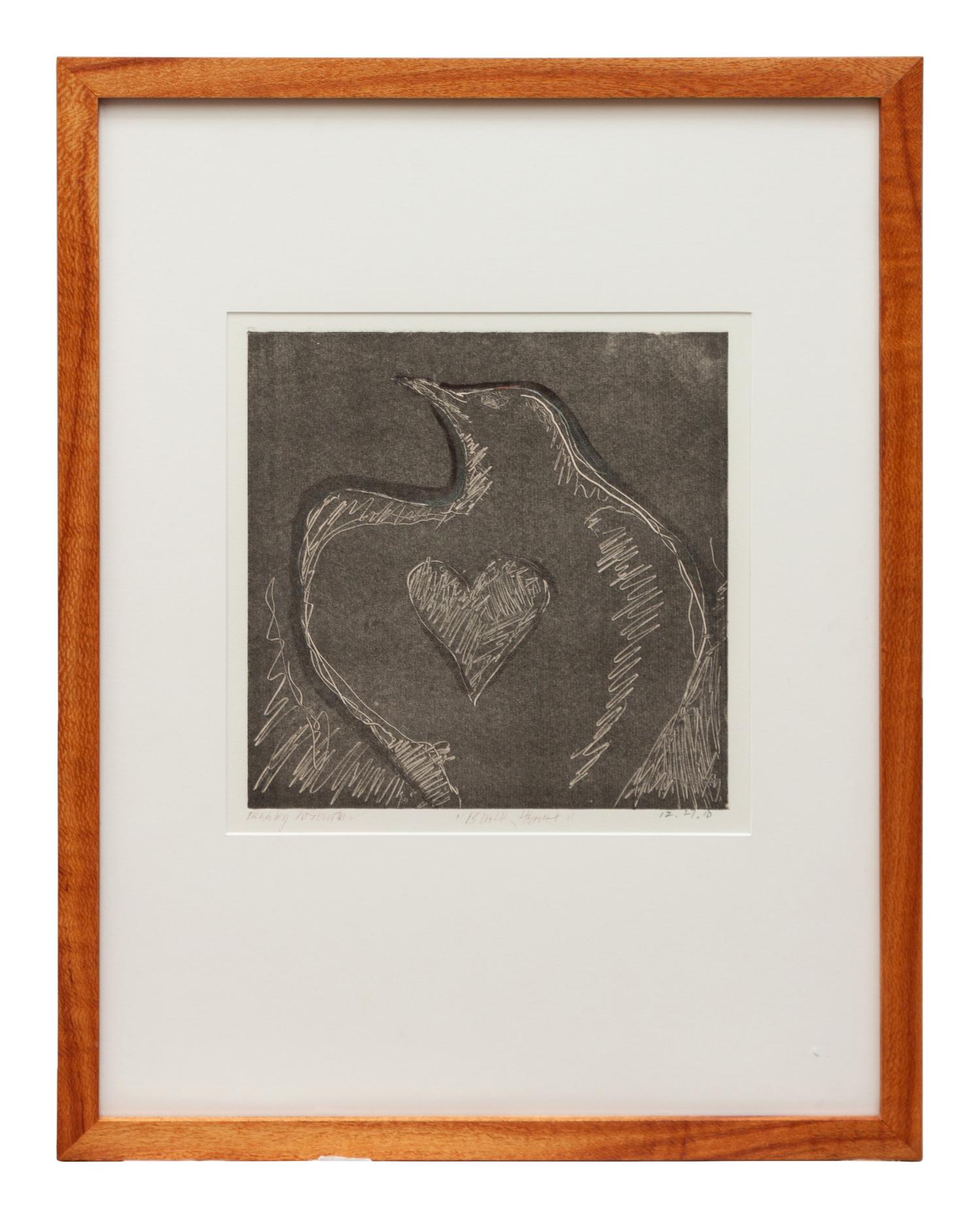 Three Works: Full Moon Owl, 2011; Father's Feather, 2010; Black Heart , 2010