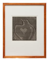 Three Works: Full Moon Owl, 2011; Father's Feather, 2010; Black Heart , 2010