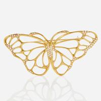 An 18K Yellow Gold and Diamond Angela Cummings Butterfly Brooch Angela Cummings