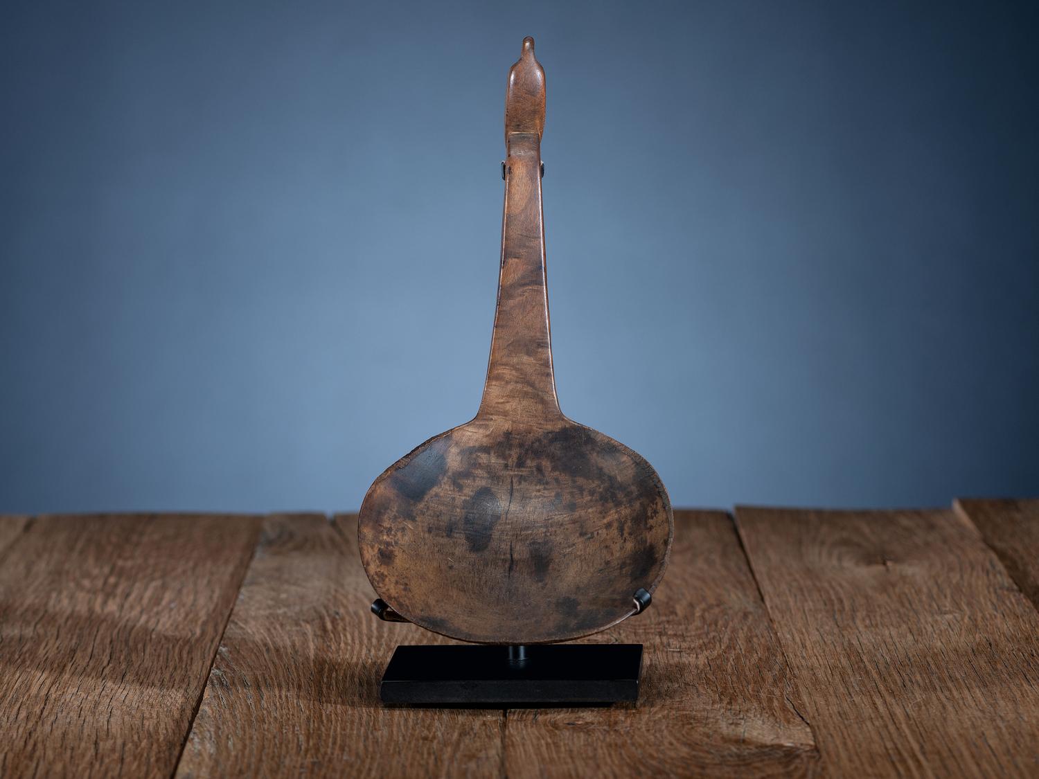Eastern Woodlands Maple Ladle, with Swan Effigy