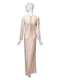 Guy Laroche Haute Couture, Beaded Cream Gown & Ostrich Cape