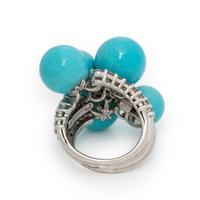 Chantecler, Turquoise, Diamond, and White Gold Ring