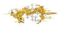 A Modernist 18 Karat Gold and Diamond Brooch, Swiss, 14.50 dwts.