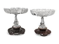 A Pair of Chinese Export Silver Tazze