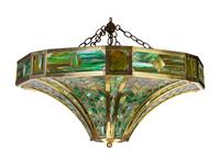 A Leaded Glass Hanging Fixture