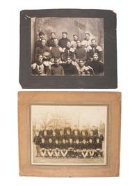 [SPORTS - EARLY PHOTOGRAPHY]. Two photographs of football teams.