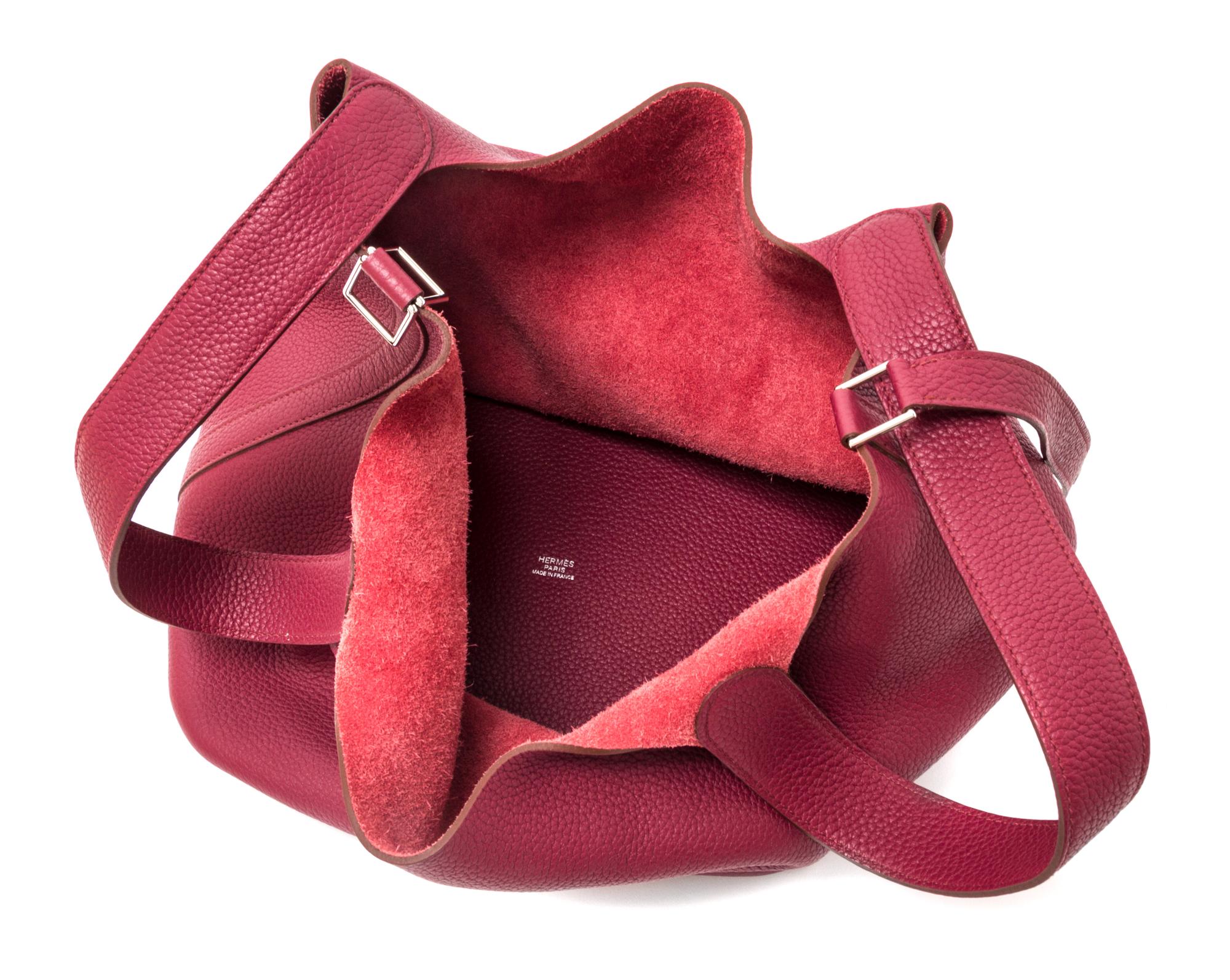 An Hermes Rubis Taurillon Clemence Picotin Lock GM Handbag, 10.5" x 10.5" x 8.5".