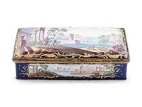 A Limoges Style Parcel Gilt Enamel-on-Copper Writing Box