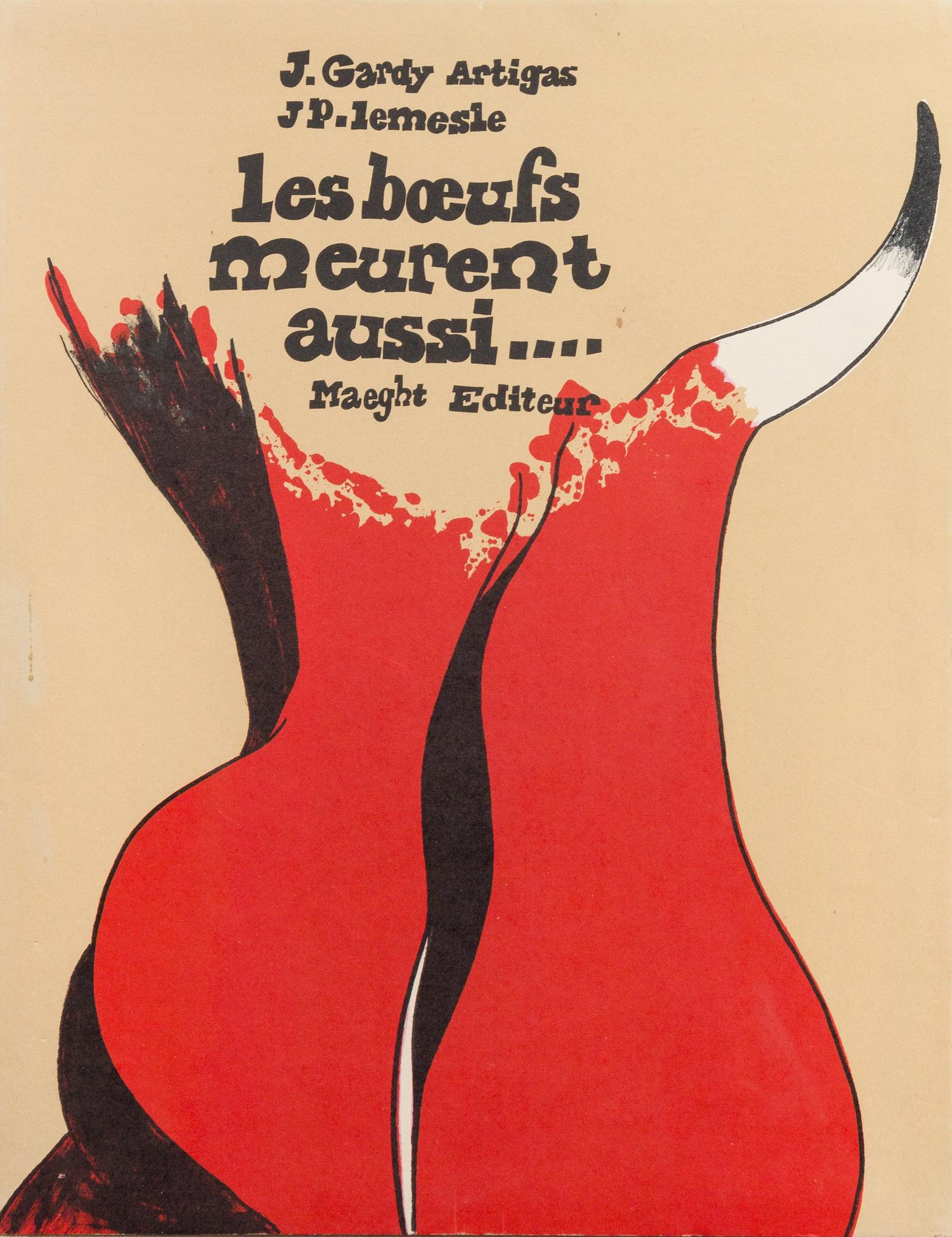 Jose Gardy Artigas, (French, b. 1938), les boeufs meuarent aussi...., 1971 (portfolio consisting of 13 lithographs and pencil drawing s