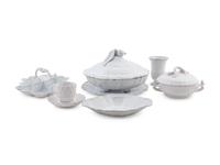 A Group of French White-Glazed Faience Table Articles — 20TH CENTURY