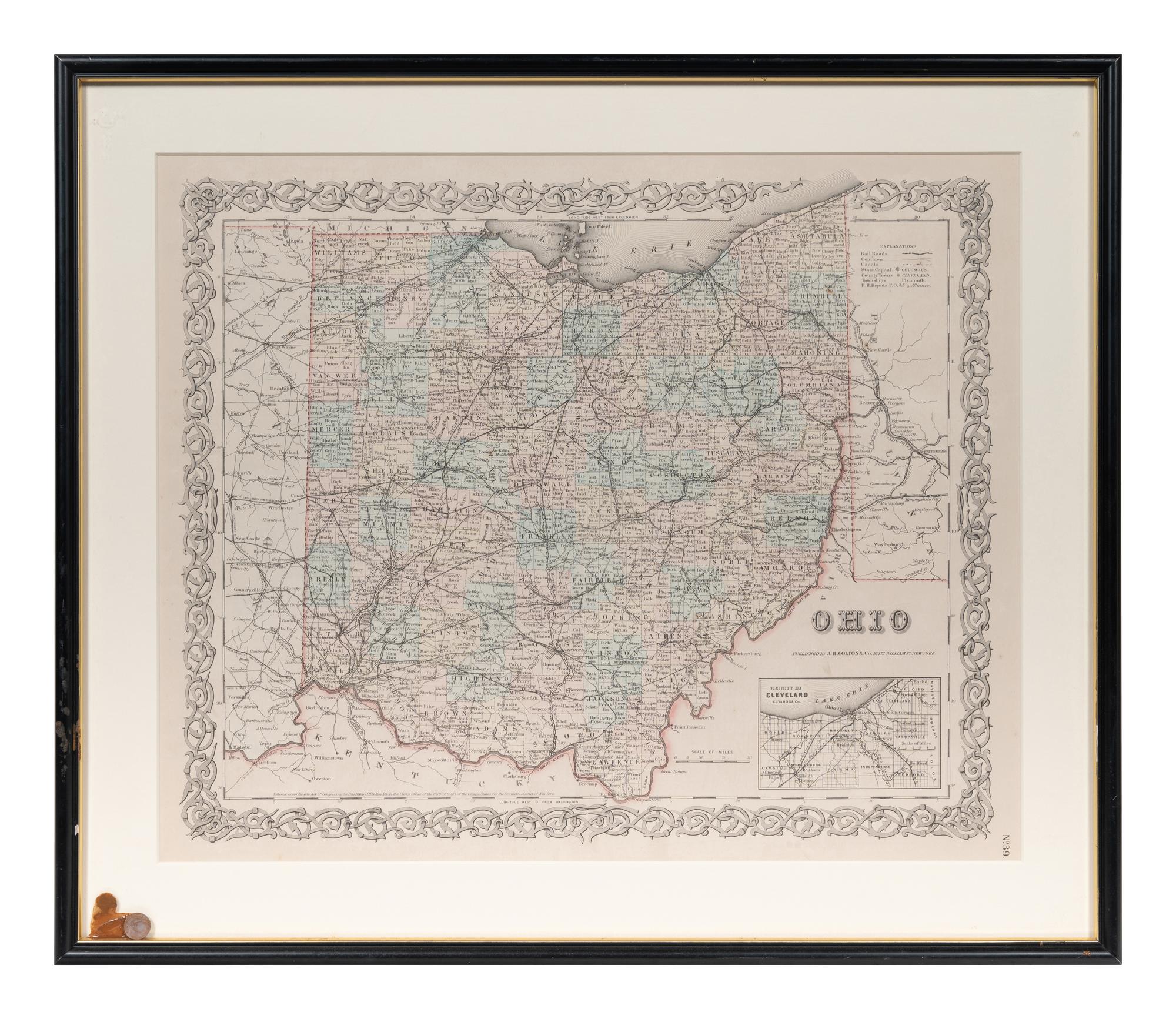 A group of five American state and city maps, comprising: