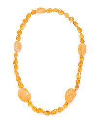 AMBER AND OPAL BEAD NECKLACE