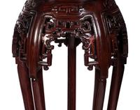Two Carved Hardwood Fern Stands