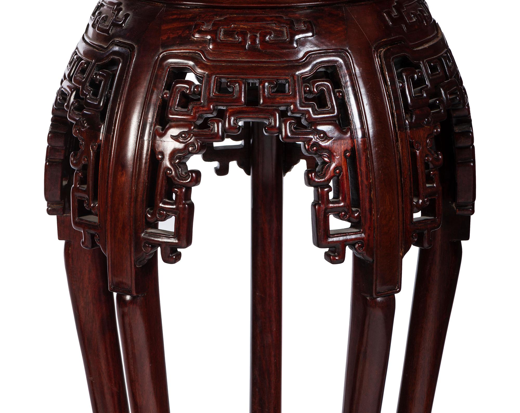 Two Carved Hardwood Fern Stands