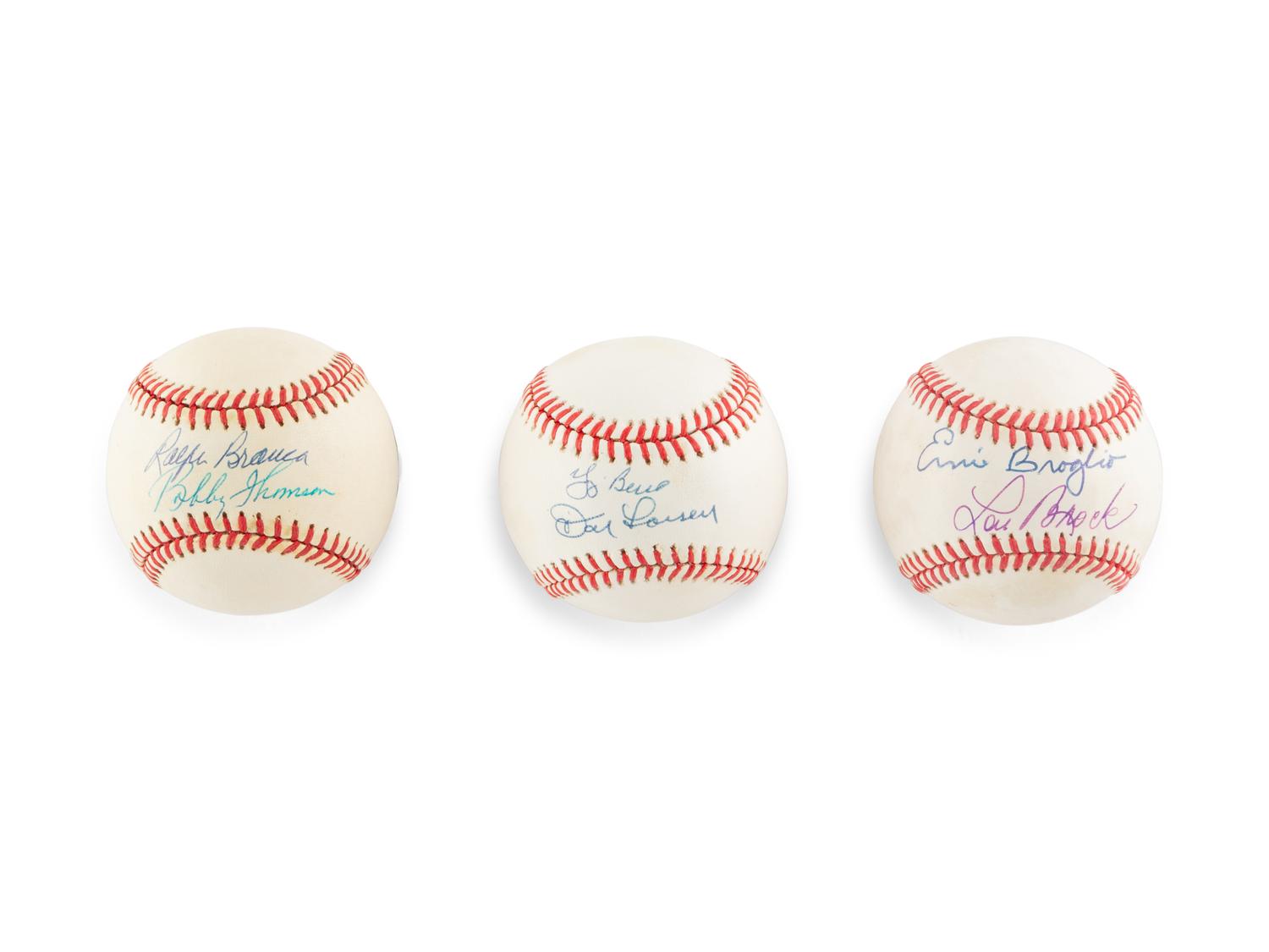 A Group of Dual Signed Autograph Baseballs (Beckett Authentication Services)