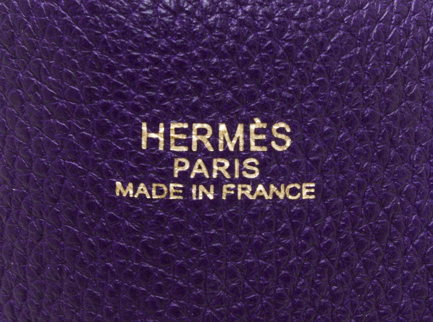 An Hermes Bleu/Violet 45cm Taurillon Clemence Double Sens Tote, 17.5" x 15.5" x 5".