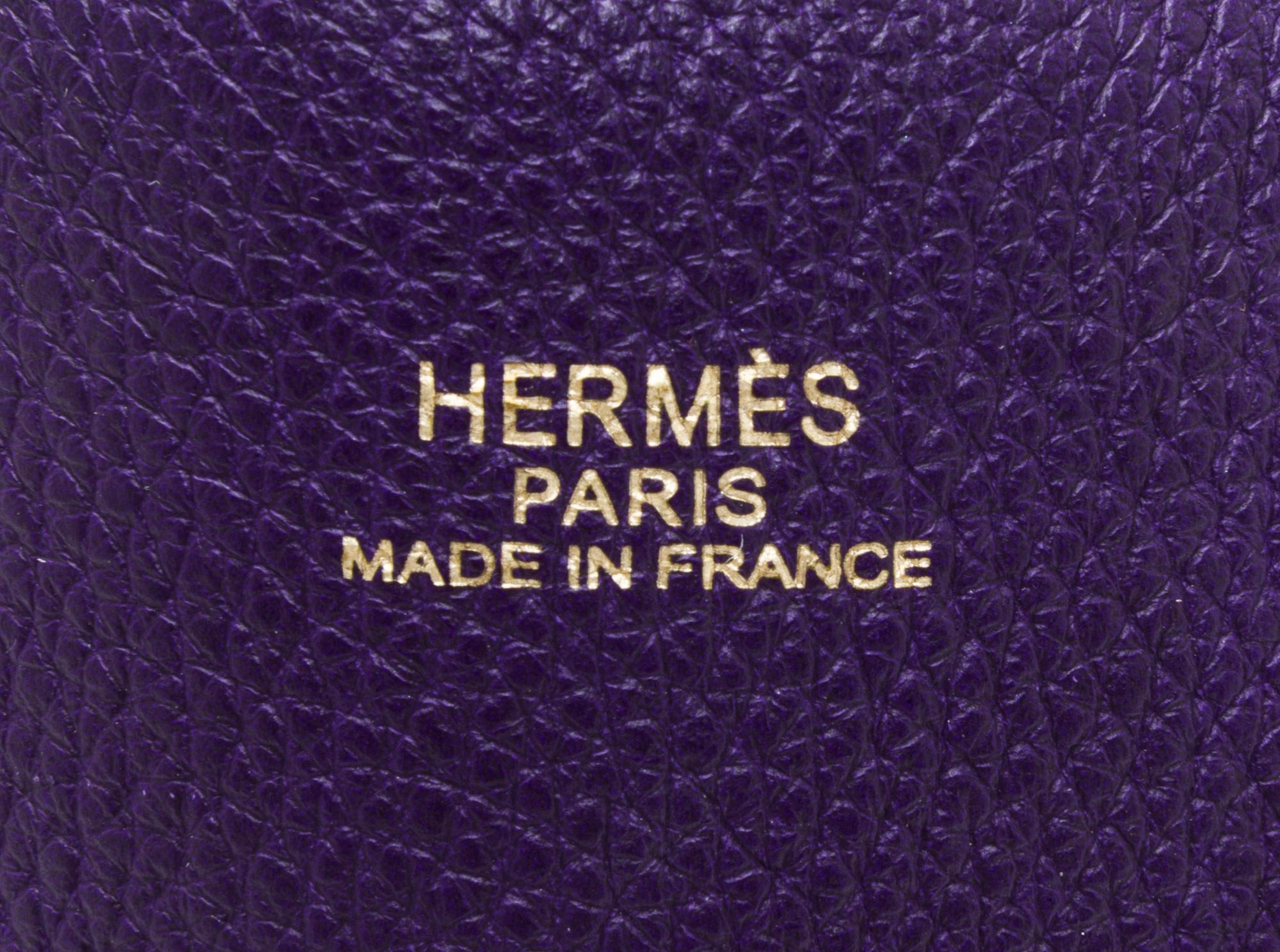An Hermes Bleu/Violet 45cm Taurillon Clemence Double Sens Tote, 17.5" x 15.5" x 5".