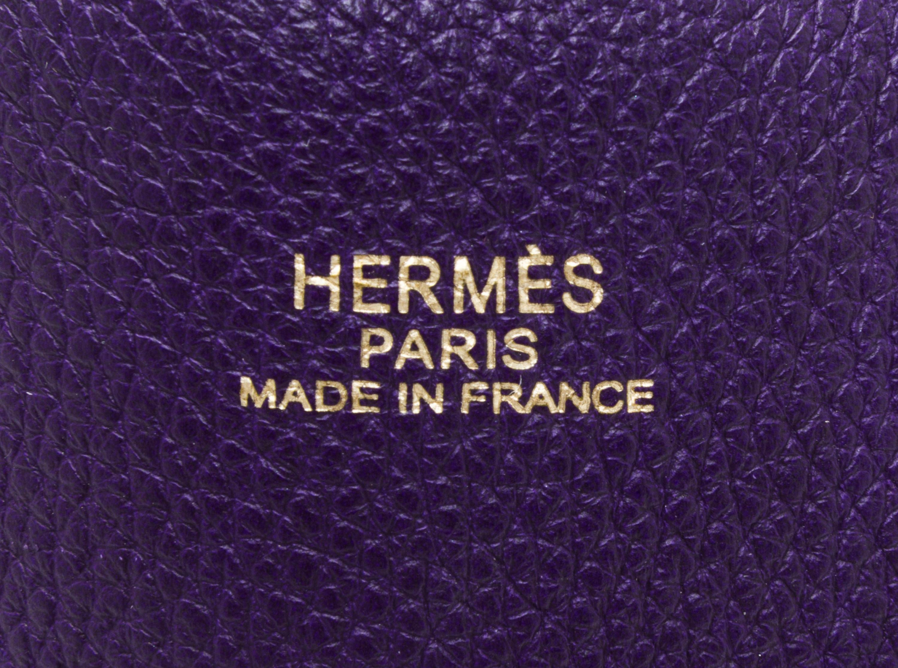 An Hermes Bleu/Violet 45cm Taurillon Clemence Double Sens Tote, 17.5" x 15.5" x 5".