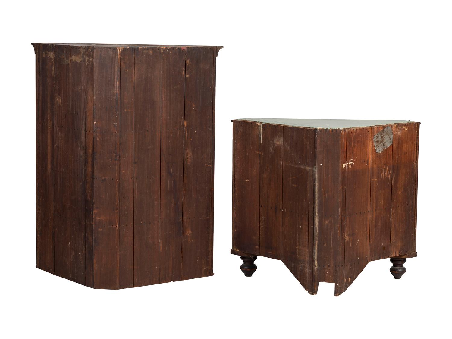 A Federal Walnut Corner Cupboard