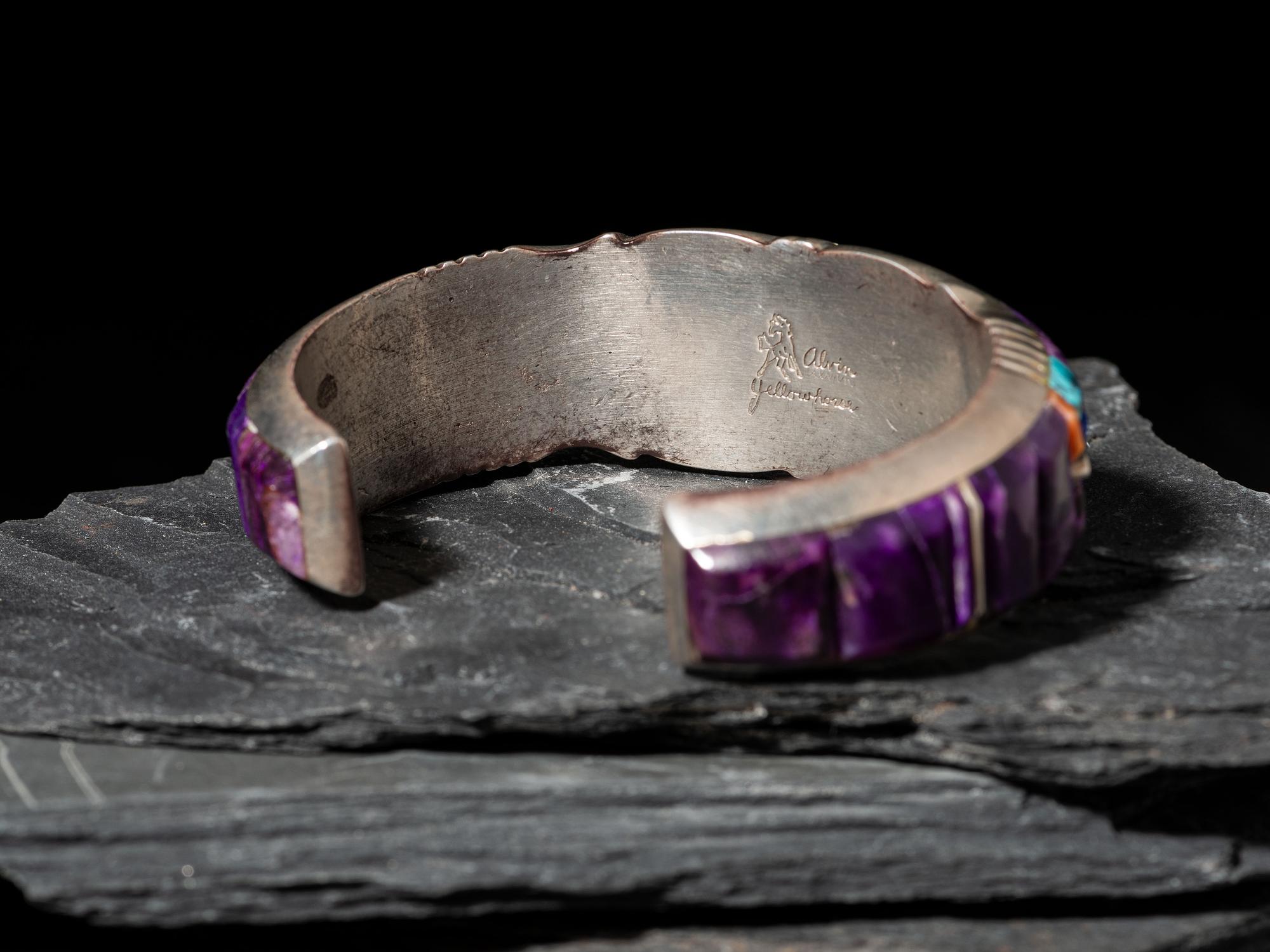 Sterling Silver and Cobblestone Inlay Cuff Bracelet