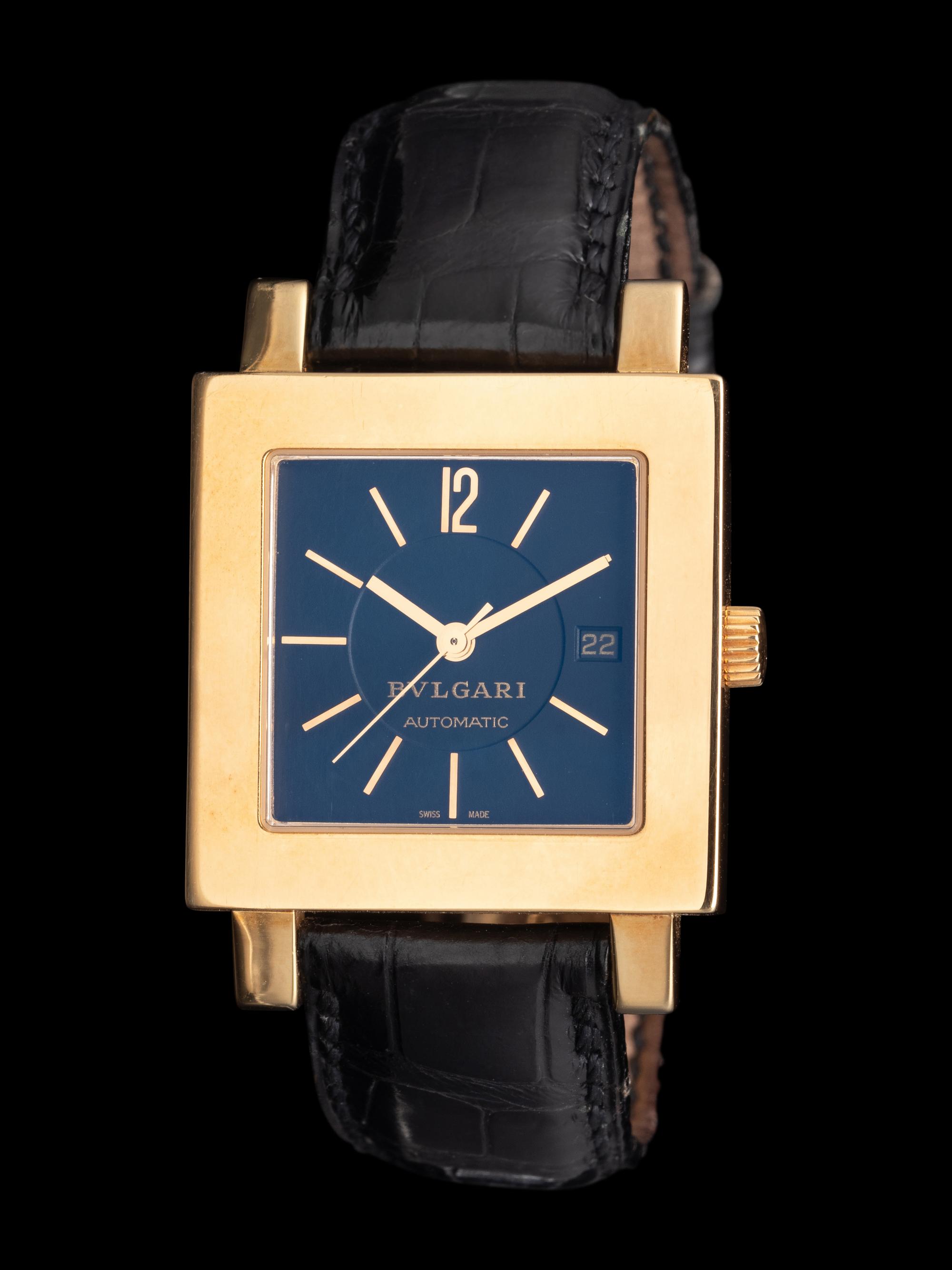 BULGARI, 18K YELLOW GOLD 'QUADRATO' WATCH