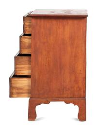 A Federal Flamed Birch Veneered and Maple Chest of Drawers