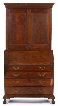 Cherrywood desk and bookcase new england, 18th century