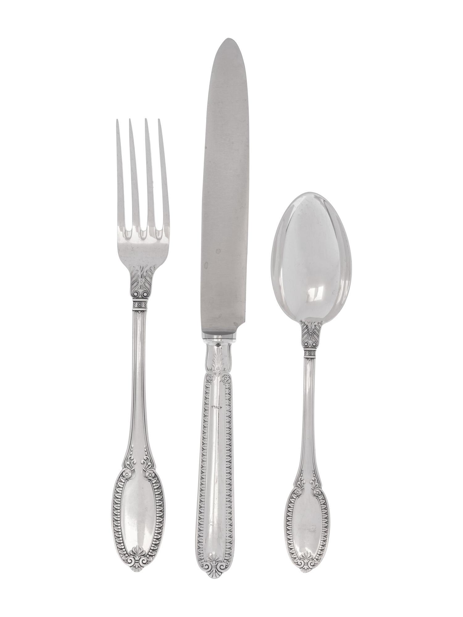 A Buccellati Silver Flatware Service