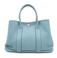 Hermès Blue Garden Party Bag, 2009 7.75" H x 11.5" W x 5.25" D; Handle drop: 4.25"
