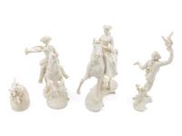 Four German Blanc-de-Chine Porcelain Figures
