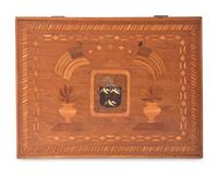 A Sailor-Made and Patriotically-Inlaid Walnut Dressing Box, Massachusetts, Mid-19th Century