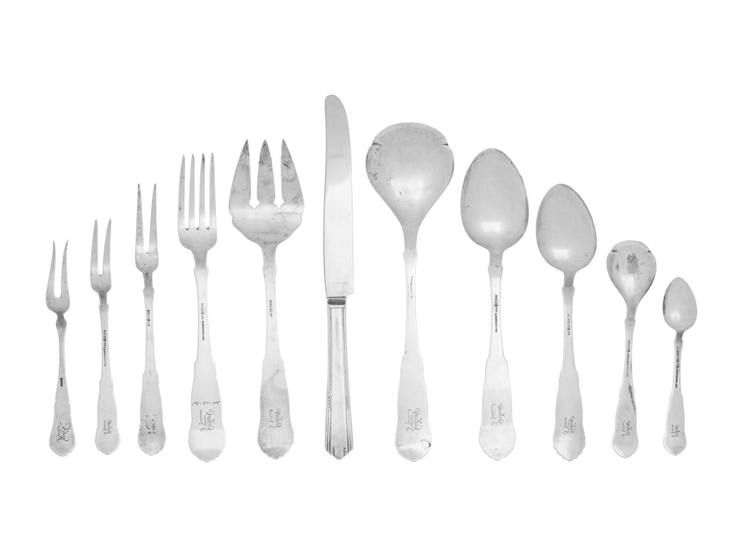 A Norwegian Silver Flatware Service
