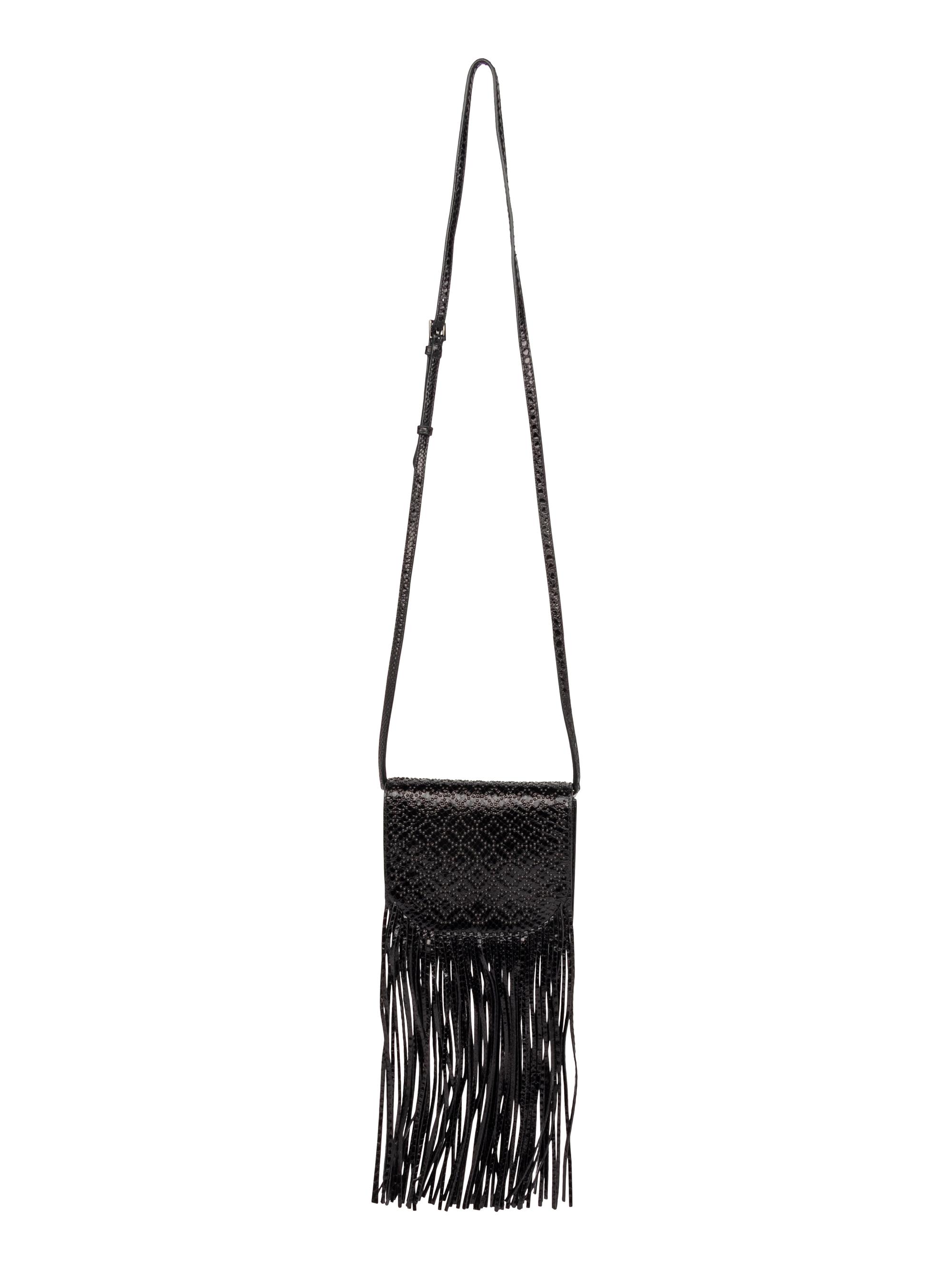 ALAÏA, FRINGED PYTHON FLAP BAG