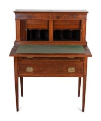 A Federal Inlaid Figured Mahogany Tabour Desk — 19TH CENTURY
