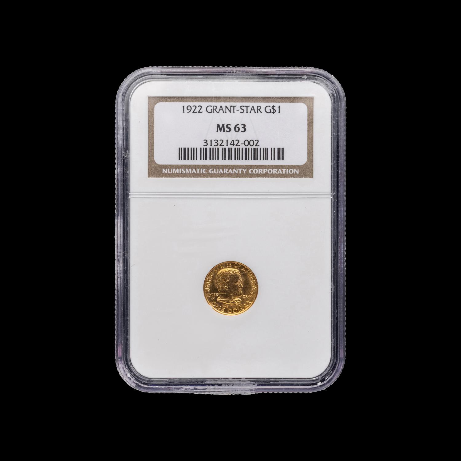 A 1922 Ulysses S. Grant: Star $1 Gold Coin [NGC MS63]