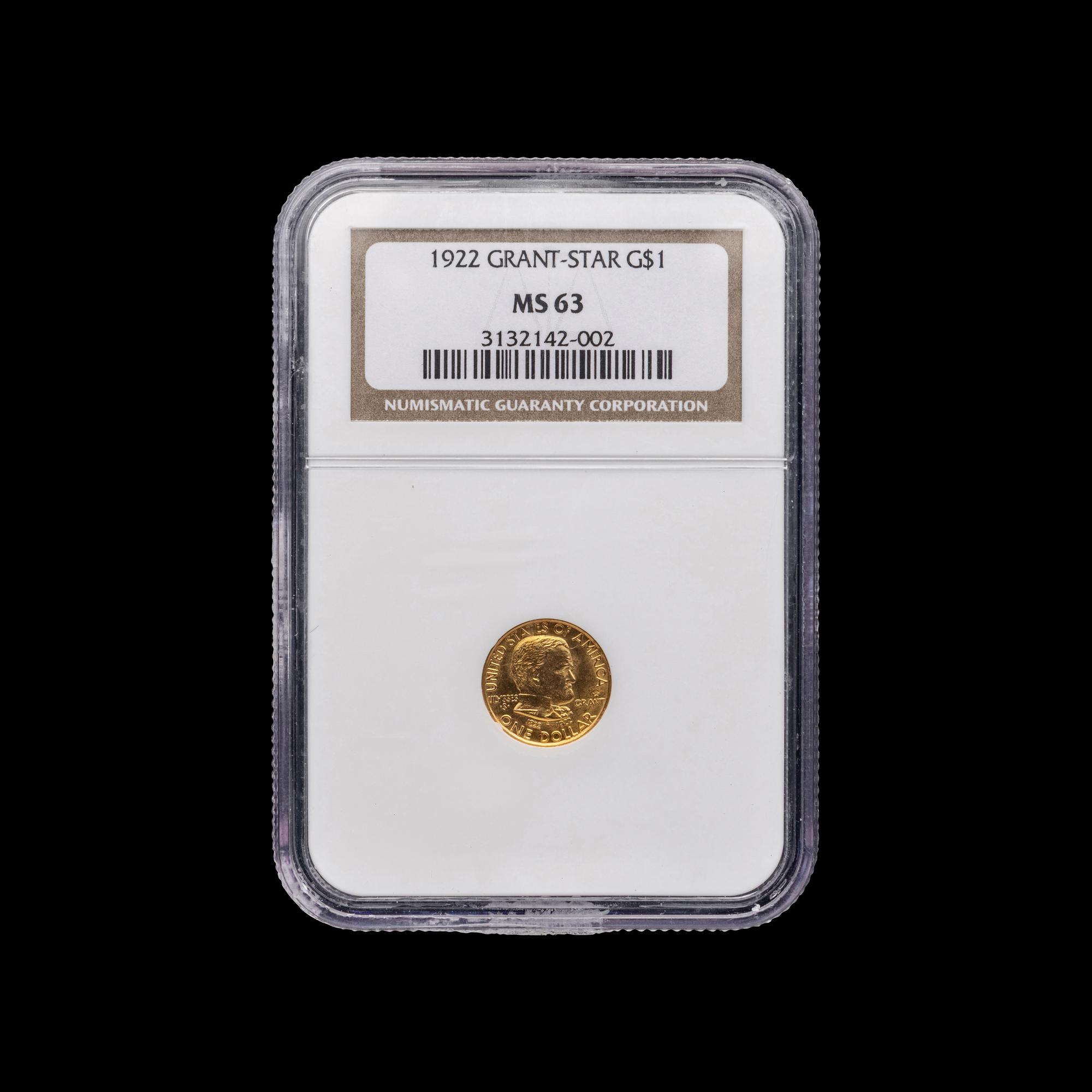 A 1922 Ulysses S. Grant: Star $1 Gold Coin [NGC MS63]