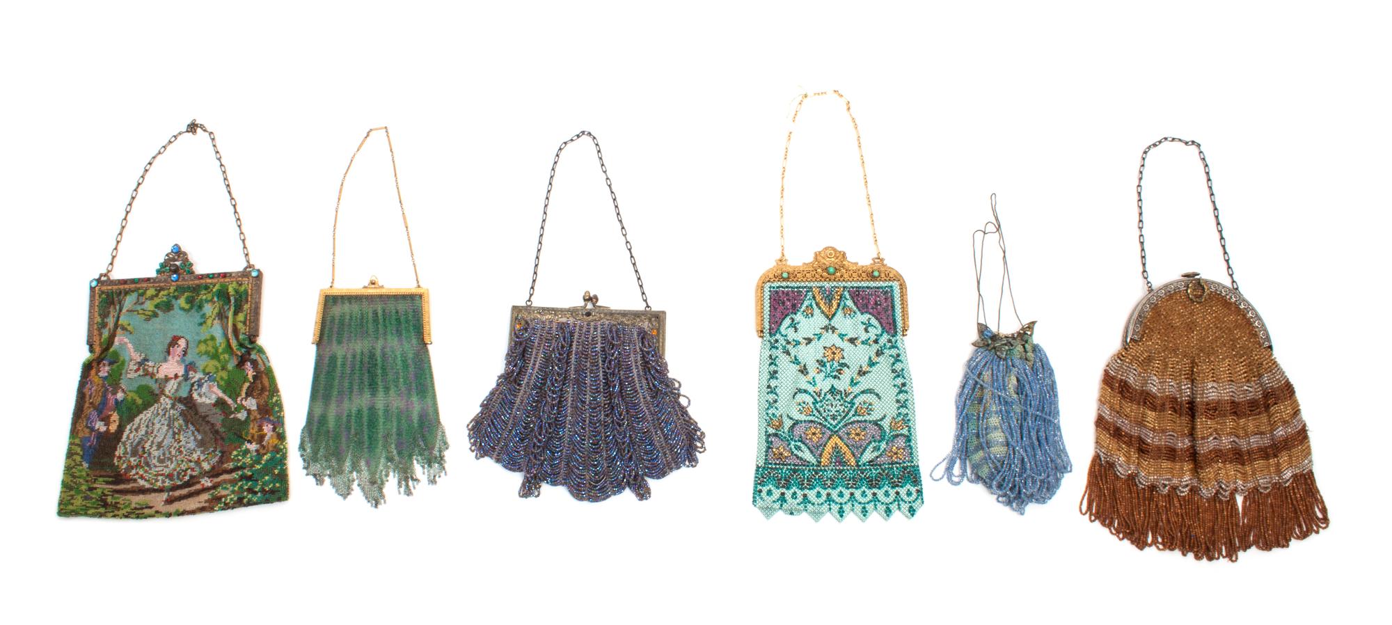 A Collection of Beaded Evening Bags Height of tallest 9 inches.