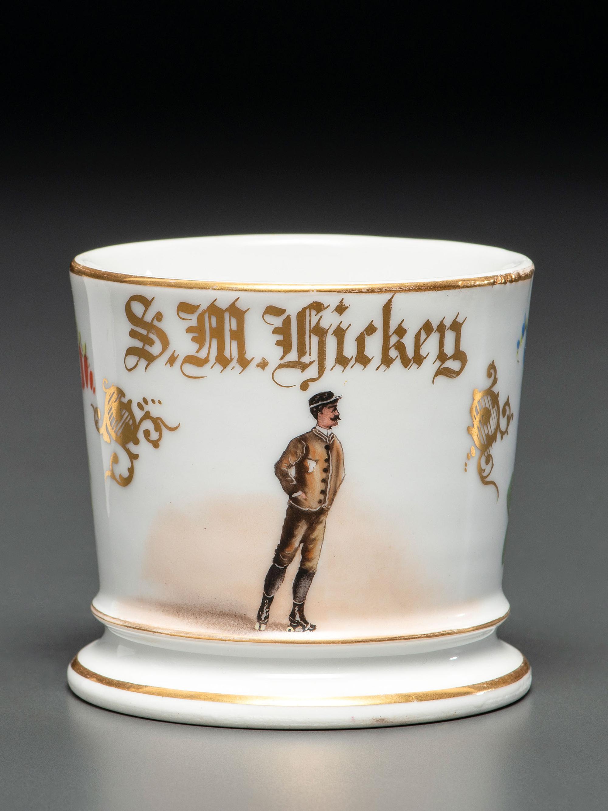 A Roller Skater's Porcelain Shaving Mug