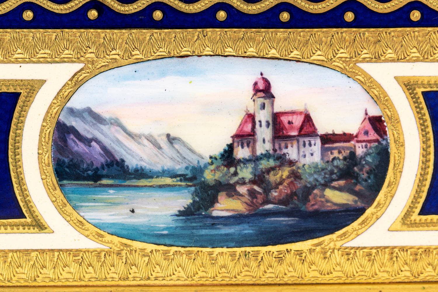 A German Hand-Painted Enamel Singing Bird Automaton Box