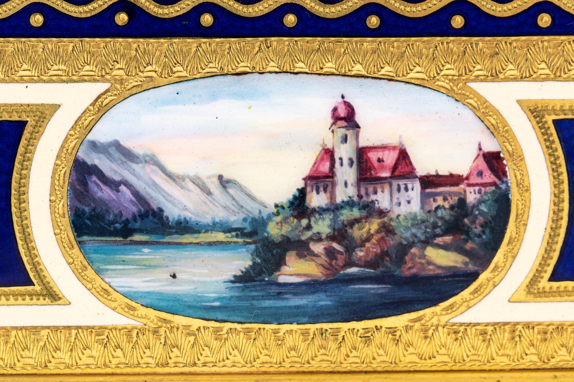 A German Hand-Painted Enamel Singing Bird Automaton Box
