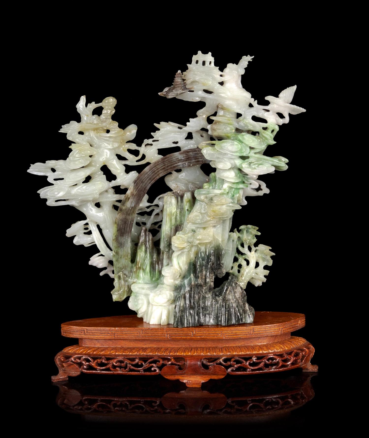 A Chinese Jade Figural Group