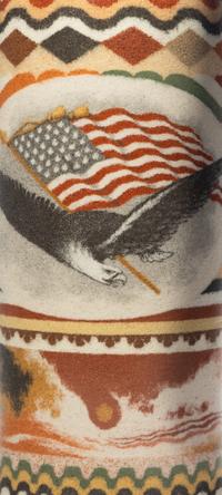 A Sand Art Bottle, Andrew Clemens (1857-1894), McGregor, Iowa, Dated 1888