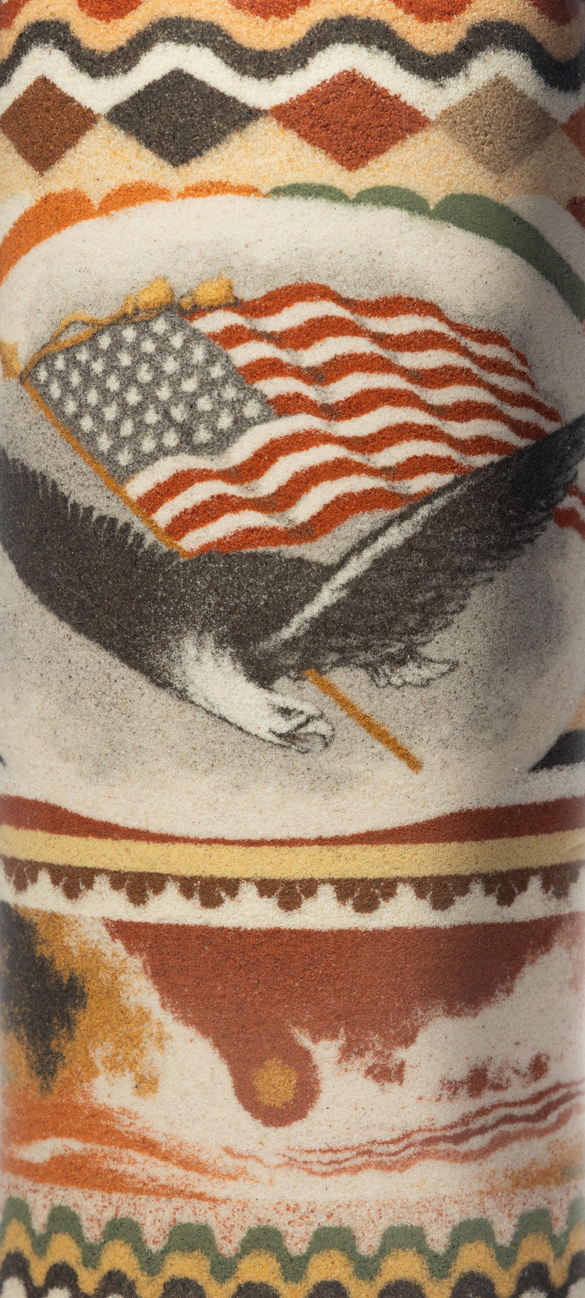 A Sand Art Bottle, Andrew Clemens (1857-1894), McGregor, Iowa, Dated 1888