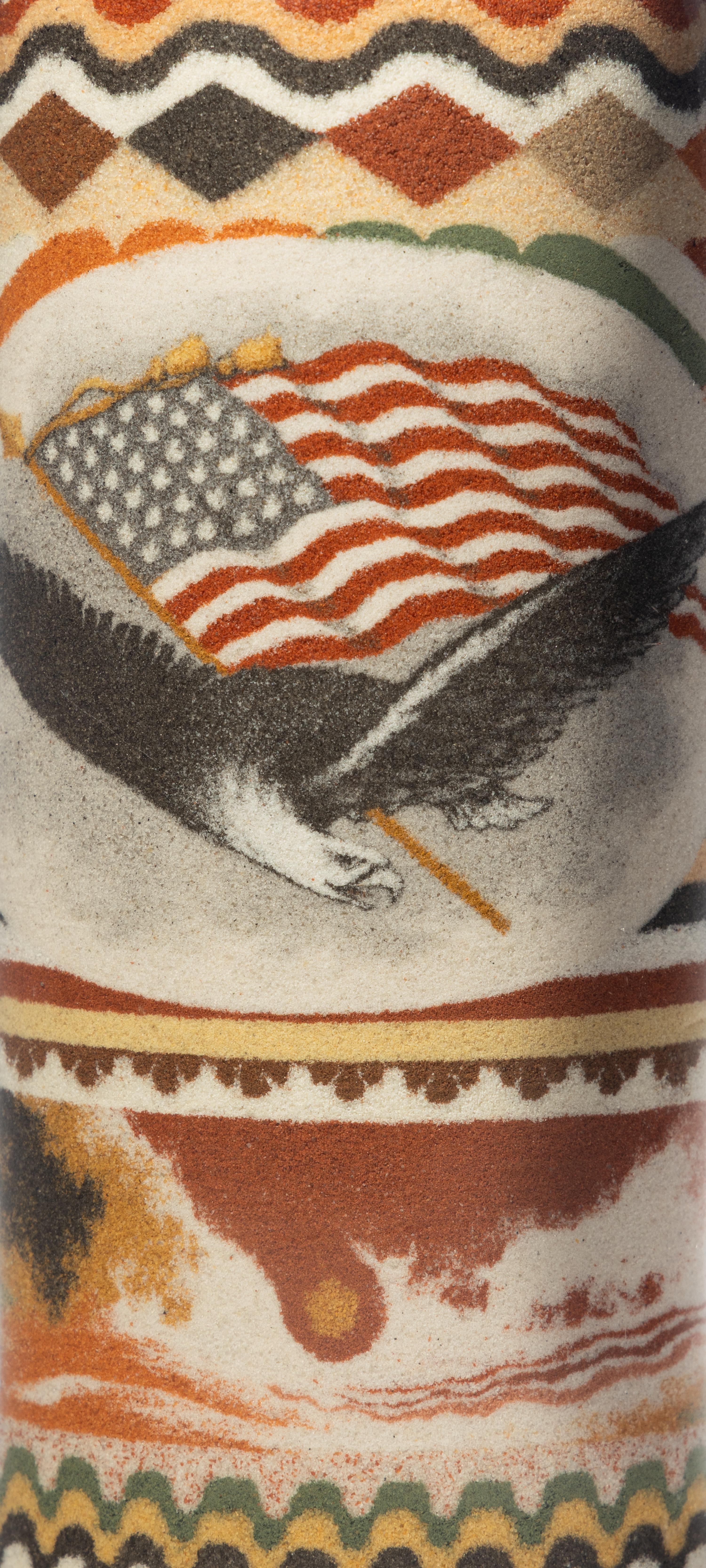 A Sand Art Bottle, Andrew Clemens (1857-1894), McGregor, Iowa, Dated 1888