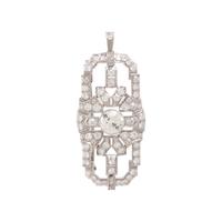 WHITE GOLD AND DIAMOND PENDANT/BROOCH